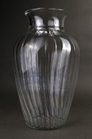 1Q081 mid century fluted Italian glass vase flower vase 25 cm