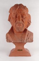1P869 Lajos Józsa : Károly Szegvár 1989 terracotta bust 58 cm