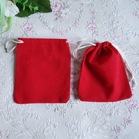 ÚJ, piros színű bársony dísztasak, ajándék tasak– 10,5x9cm