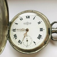 Swiss pocket watch with double lid jaques silver case