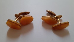 2 Pairs of Russian honey amber cufflinks (damaged)