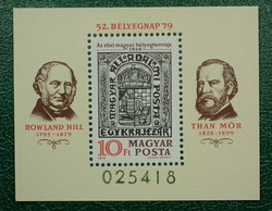1979. Stamp Day (52.) - Block: rowland hill, than mór and than mór stamp design /300ft/