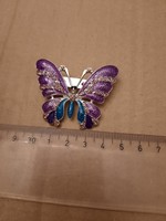 Lilac purple turquoise butterfly fire enamel pin/ Christmas tree decoration, negotiable