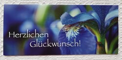Jókívánság képeslap üdvözlőlap üdvözlőkártya levelezőlap postatiszta német virág mintával