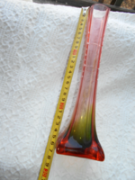 Csiszolt színátmenetes antik üveg váza 27 cm