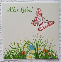Greetings postcard with envelope greeting card greeting card postcard pure German butterfly pattern