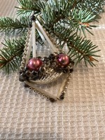 Old glass tapestry Christmas tree decoration