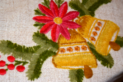 Festive Thick Linen Linen Christmas Tablecloth Tablecloth Centerpiece Hand Embroidered 98 x 98