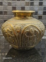 Extra handmade extra old copper vase kaspó home furnishing ornament