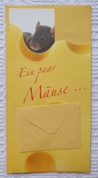 Postcard with envelope, greeting card, greeting card, postcard with German mouse pattern