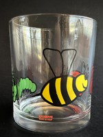 Gyerek olasz üveg pohár méhecske katica kukac mintával