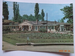 Régi képeslap: Hajdúszoboszló,  Gyógyfürdő bejárata (1962)