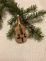 Christmas tree decoration with old glass musical instrument violin