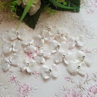 New, handmade off-white satin bow ornament, decoration