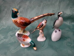 Porcelain bird figurines damaged (Hólloháza, Aquincumi..