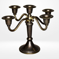 Five-pronged copper candlestick