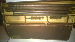 Old gun cleaning kit in a box, 6 pieces m 30x9 cm