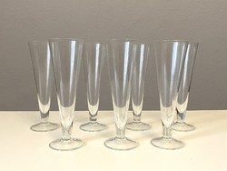Set of 7 plain minimalist retro glass champagne glasses 18 cm