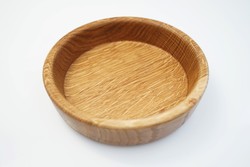 Turned wooden bread bowl / candy tray / holder / tray / oak wood / 17 cm