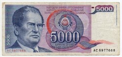 Jugoszlávia 5000 jugoszláv Dinár, 1985