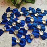 New, handmade royal blue satin bow ornament, decoration