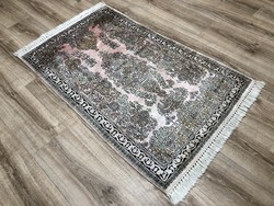 KASHMIR - Indiai kézi csomózású selyem PERZSA szőnyeg, 80 x 135 cm