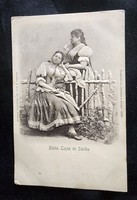 Cca. 1898 BLAHA LUJZA + L LEÁNYA BLAHA SÁRIKA KORABELI 3 DIMENZIÓS DOMBORNYOMOTT EREDETI FOTÓ LAP