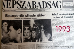 31. Birthday :-) January 2, 1993 / people's freedom / newspaper - Hungarian / daily. No.: 26618