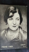 Cca. 1928 FEDÁK SÁRI ZSAZSA A PRIVÁT DIVA PRIMADONNA JELZETT HALMI FOTÓ LAP