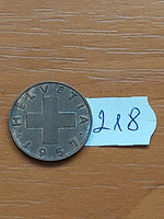 Switzerland 2 rappen 1957 bronze 218