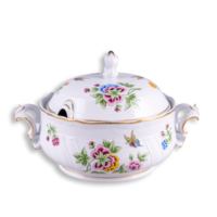 ÉVNYITÓ AKCIÓ! - Új hollóházi hortenzia füles leveses tál