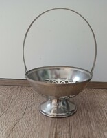 Old metal basket with openwork pattern, serving bowl