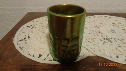 Zsolnay  eozin  ,  pohár  , Nádor Judit terve  alapján