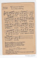 Postcard with a song on a pink leaf, composed by Károly Kovács (post clean)