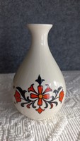 Zsolnay marked small porcelain vase with floral pattern, 12 x 7 cm, opening: 2.5 cm, base diameter: 4.5 cm