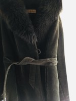 Gray leather jacket with lamb fur - jones new york