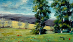 Spring moment - oil painting - 25 x 43 cm