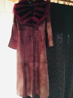 Extravagant pink coat with fur collar - cellito exclusive by erkan