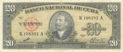 20 Peso pesos 1960 cuba 2.