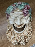 Bacchus the god of wine and drunkenness large old plaster statue hand painted.
