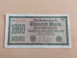 NÉMETORSZÁG 1000 MÁRKA 1922  OM