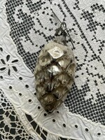 Old Christmas tree decoration cone, shiny, transparent, hair-thin glass decoration