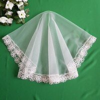New Handmade Lace Edge Combless Ecru Bridal Veil Spanish Veil (57.2)