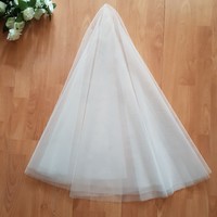 New Handmade Untrimmed Edge Combless Ecru Bridal Round Veil (21.2)