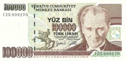 100000 Lira 1970 Turkey is beautiful