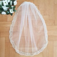 New Handmade 1 Layer Ecru Bridal Veil With Lace Edge (69.2)