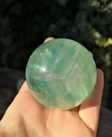 Large green fluorite sphere, mineral