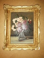 Virágcsendélet festmény képkeretben 37*46 cm