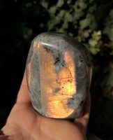 Golden labradorite crystal, mineral