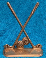 Copper golf ornament, bookend (m4412)